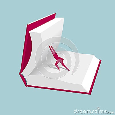 Businessman open the book. Vector Illustration